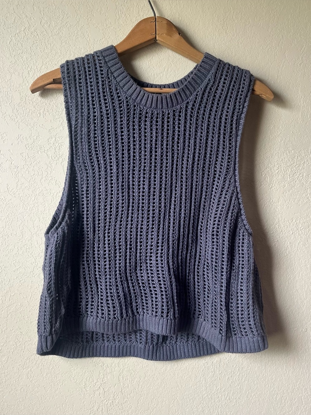 Hollister Knit Tank Top in Blue 100% Cotton